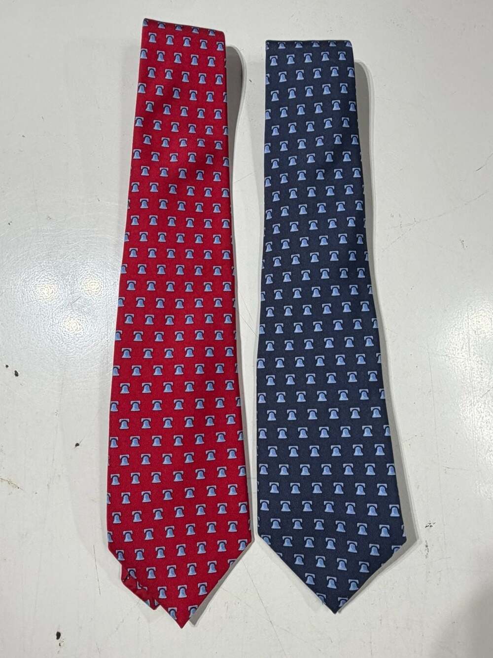 Vineyard Vines Liberty Bell Silk Tie Set Lot of 2 Red & Blue